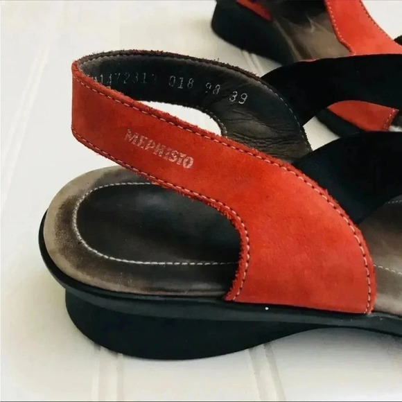 Mephisto Petrea Slip On T-Strap Nubuck Suede Sandals - Picture 5 of 6